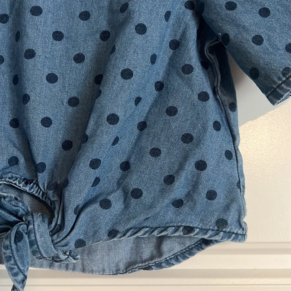 $10 ADD ON‎ Old Navy 12-18 cotton denim polka dot blouse tie-front jean H&M zara